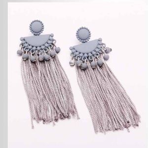 Light grey tassel Earrings